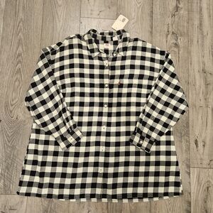 Levi's Black and White Plaid Long Sleeve Button Down Shirt Mens 2X NWT